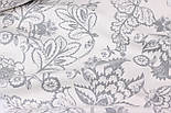 Фланель "Квіти" в стилі Петриківського розпису, сірого кольору, 240 см № Ф-F-3571, фото 4