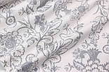 Фланель "Квіти" в стилі Петриківського розпису, сірого кольору, 240 см № Ф-F-3571, фото 3