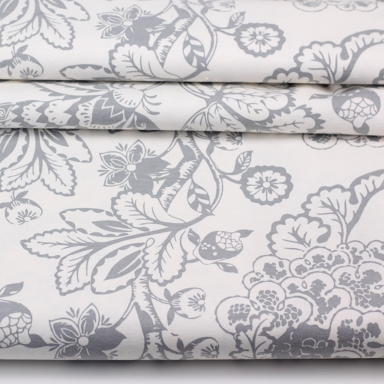Фланель "Квіти" в стилі Петриківського розпису, сірого кольору, 240 см № Ф-F-3571, фото 1