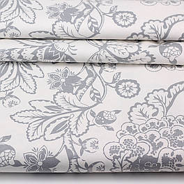 Фланель "Квіти" в стилі Петриківського розпису, сірого кольору, 240 см № Ф-F-3571