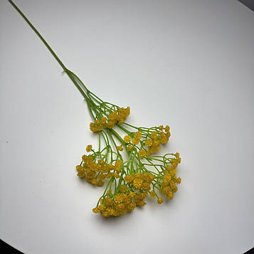 Букет добавка гіпсофіла штучна жовта 5 гілок |В- 35 см|, 10шт/уп