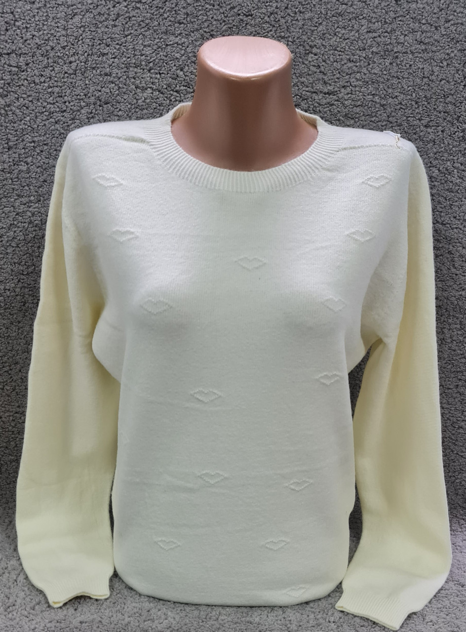 Жіночий светр джемпер із круглим коміром демісезонний однотонний