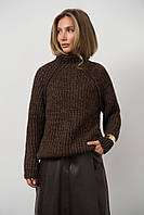 Об'ємний жіночий светр бронзовий