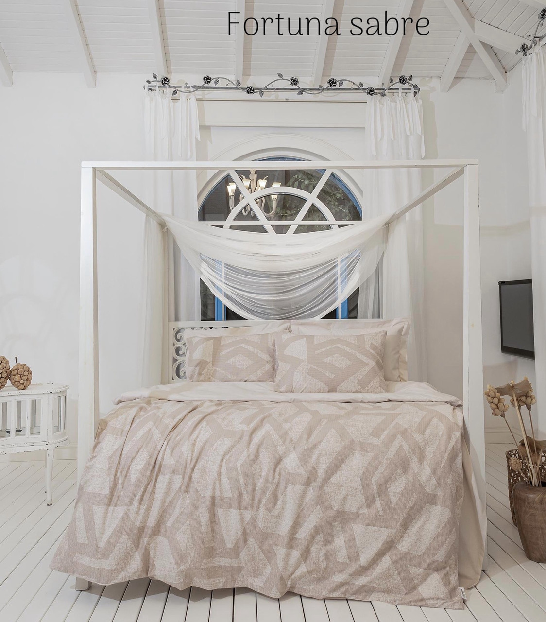 Постільна білизна Altinbasak  євро розмір ранфорс Fortuna sabre, фото 1