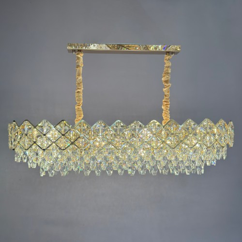 Овальна кришталева люстра 8131-100*35 FG, фото 1