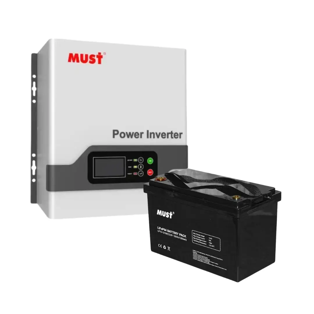 Комплект з інвертором Must EP20-1000 PRO та акумулятором MUST LP15-12100 12.8V 100Ah LiFePO4, фото 1