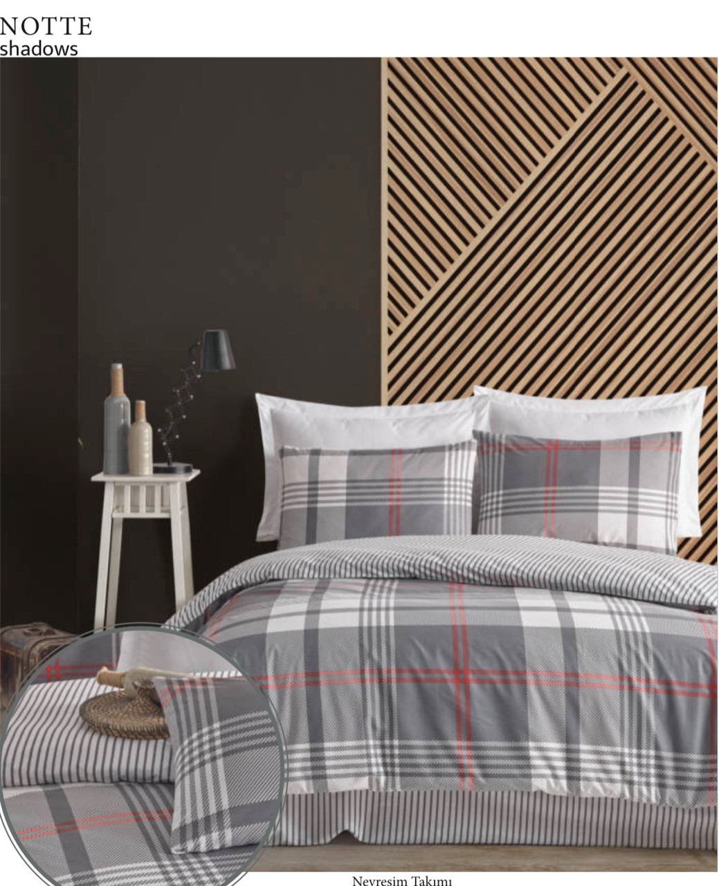 Постільна білизна Altinbasak  євро розмір ранфорс Notte shadows, фото 1