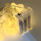 Гірлянда кульки 40 штук на батарейках 6 метрів, Led гірлянда кульки тепле біле світло, фото 3