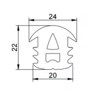 Ущільнювач для сонячних панелей (24*22*20 мм), EPDM, фото 2