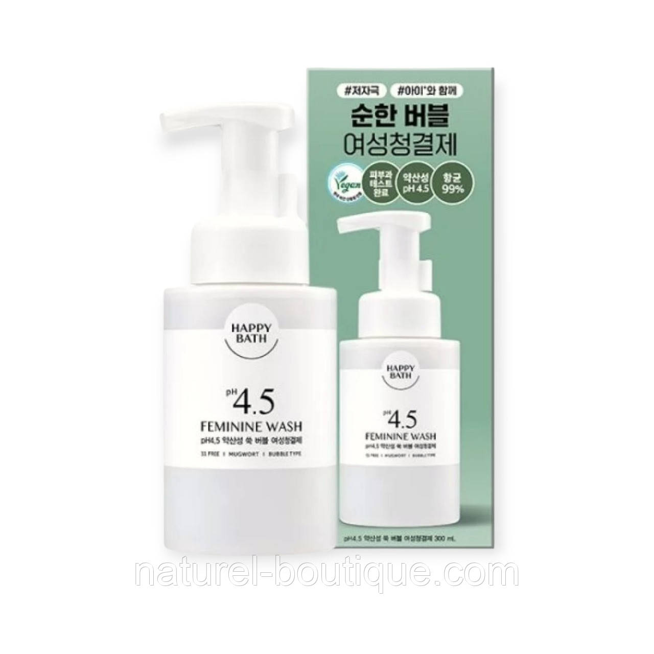 Happy Bath Гель д/інтим. гіг. pH 4.5 Mildly Acidic Mugwort з екст. полину 250г, фото 1