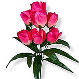 Штучні квіти букет тюльпани 7-ка щільний атлас, 46см, фото 2
