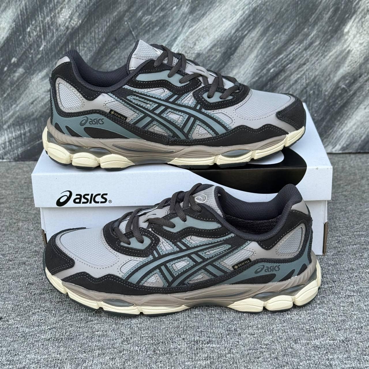 Кросівки чоловічі сірі зимові Asics Gel-NYC Beige Brown Gore-Tex (22384), фото 1
