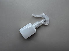 50 - 55 мл з кільцем Квадрат білий ПЕТ флакон з пластиковим прозорим міні тригером 20/410