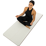 Килимок для йоги та фітнесу TPE двошаровий BLOOM LB7031 Коричневий-білий, фото 7