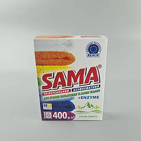 Пральний порошок SAMA автомат 400 без фосфатів Гірська свіжість (1 шт.)