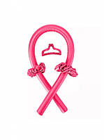 Атласні бігуді з заколкою для красивих локонів, рожеві