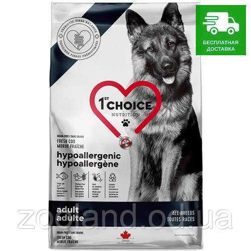 1st Choice Adult Dog Hypoallergenic Cod з тріскою, 11 кг