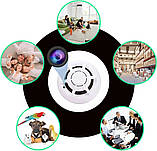 Міні Wi-Fi камера у формі димового сигналізатора для охорони дому з віддаленим доступом HD 1080P Білий, фото 3