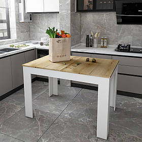 Стіл на кухню Doros Флінт 120(170)х80х78 см Білий/Дуб артизан (DRS-011442)