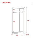 Шафа для одягу Doros Промо Сірий 2 ДСП 90х48х204 DRS-011625 (80737764), фото 8