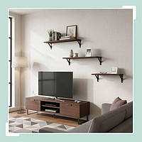 Комплект настінних полиць 3 розміри Коричневий и чорний