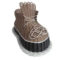 Кашпо для саду, декоративне «Черевик» плетене зі штучного ротанга (1632)