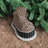 Кашпо для саду, декоративне «Черевик» плетене зі штучного ротанга (1632), фото 3