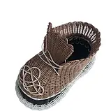 Кашпо для саду, декоративне «Черевик» плетене зі штучного ротанга (1632), фото 9