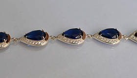 Браслет зі срібла з золотом, срібло 925 проби