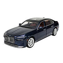 Машина метал BMW I7 БМВ синя 1:24 світло звук 22*6*8см (68288A(B), фото 2