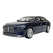 Машина метал BMW I7 БМВ синя 1:24 світло звук 22*6*8см (68288A(B), фото 3