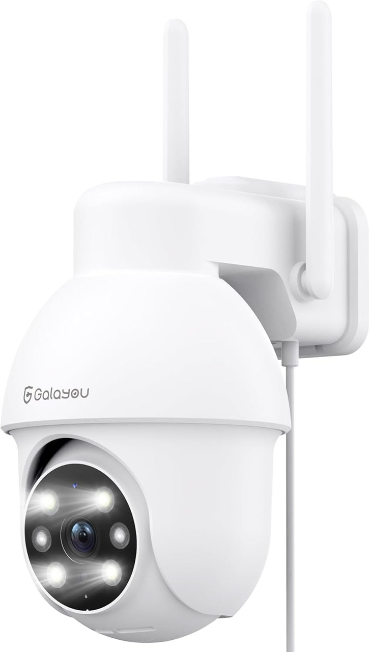 Зовнішня камера відеоспостереження Galayou 2K Wireless Outdoor Security Camera Y4 360° з кольоровим нічним баченням, фото 1