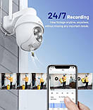 Зовнішня камера відеоспостереження Galayou 2K Wireless Outdoor Security Camera Y4 360° з кольоровим нічним баченням, фото 4