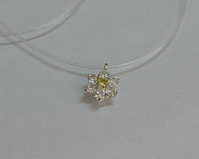 Підвіска на волосіні "Ромашка", срібло 925 проби