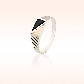 Срібна печатка з золотими напайками, срібло 925 проби