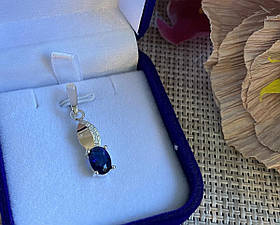 Срібна підвіска із золотими вставками, срібло 925, золото 375 проби, срібло 925 проби