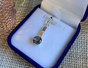 Срібна підвіска із золотими вставками, срібло 925, золото 375 проби, срібло 925 проби