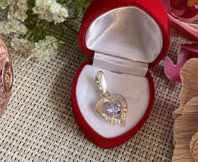 Срібна підвіска із золотими вставками, срібло 925, золото 375 проби, срібло 925 проби