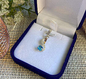 Срібна підвіска із золотими вставками, срібло 925, золото 375 проби, срібло 925 проби