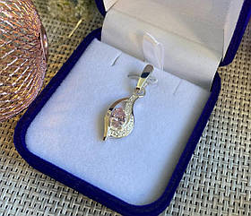 Срібна підвіска із золотими вставками, срібло 925, золото 375 проби, срібло 925 проби