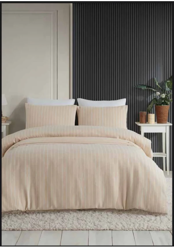 Двоспальний Євро комплект Prima Casa Patrizia Beige Фланель Преміум, фото 1