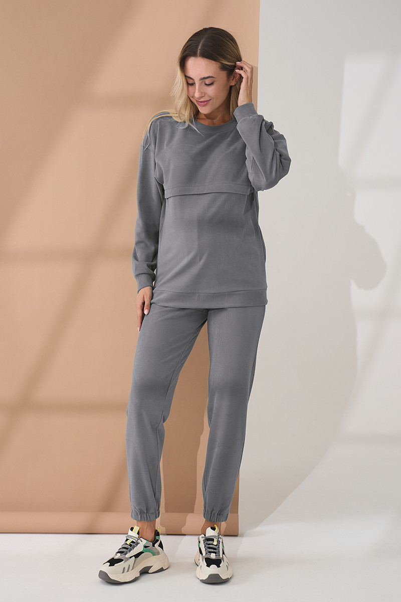 Теплий костюм для вагітних та годуючих домашній з термотрикотажу, фото 1