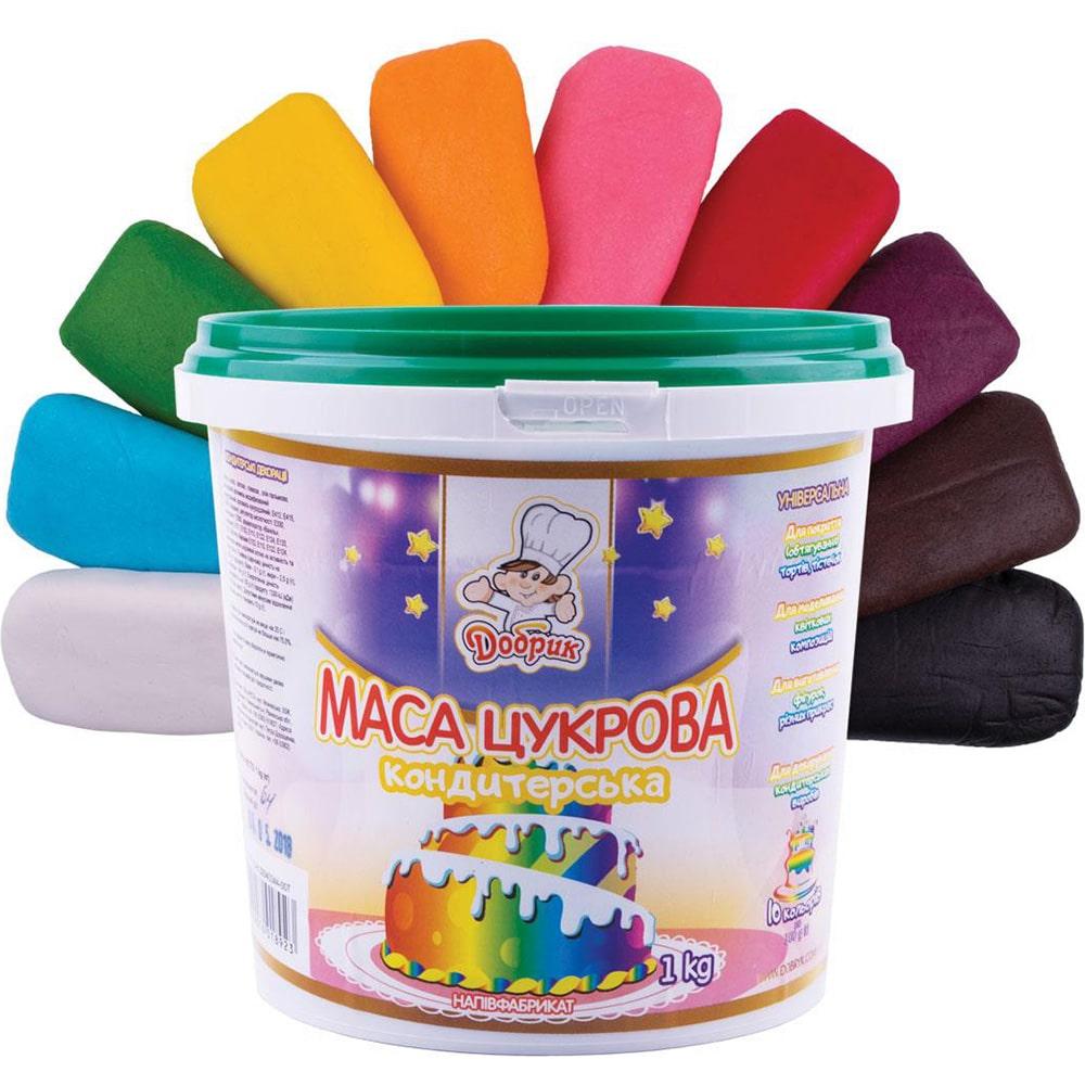 Мастика (кондитерська маса) 10 кольорів Добрик 1кг