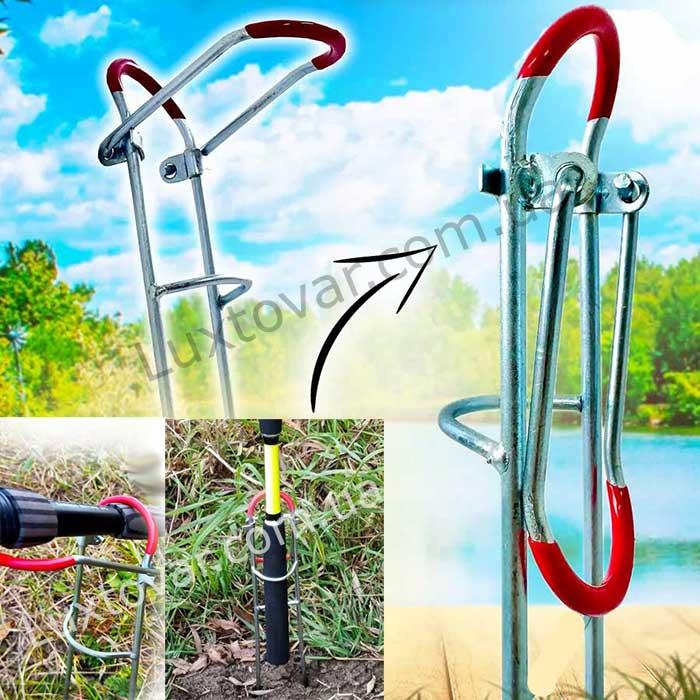 Підставка для вудилища металева, перекидна, берегова 28см, 1шт, фото 1