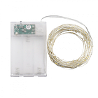 Гірлянда роса на батарейках 5 метрів 50 led 3AA Біле світло Світлодіодна декоративна світлодіодна гірлянда нитка на батарейці, фото 3