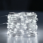 Гірлянда роса на батарейках 5 метрів 50 led 3AA Біле світло Світлодіодна декоративна світлодіодна гірлянда нитка на батарейці, фото 2