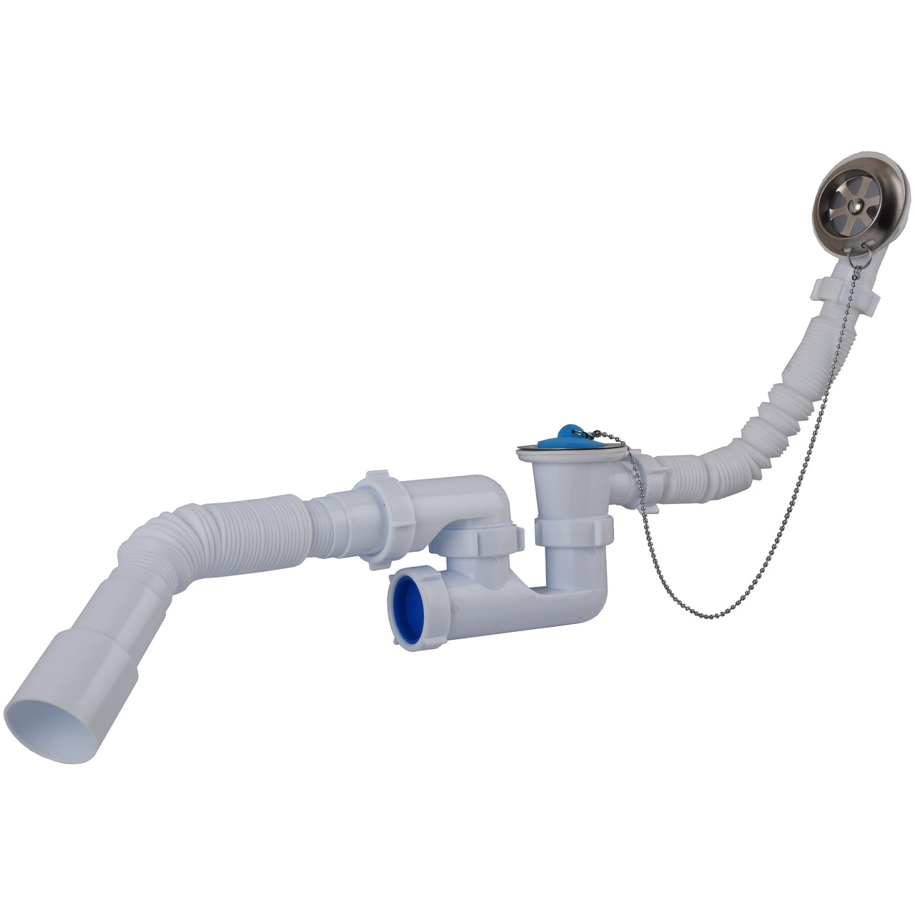 Сифон OPTIMUM для ванни з ревізією, випуском 1 1/2| *40, перел і гнучкою трубою 40*40/50 OPTI-26033, фото 1