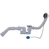 Сифон OPTIMUM для ванни з ревізією, випуском 1 1/2| *40, перел і гнучкою трубою 40*40/50 OPTI-26033, фото 2