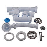 Сифон OPTIMUM для ванни з ревізією, випуском 1 1/2| *40, перел і гнучкою трубою 40*40/50 OPTI-26033, фото 3