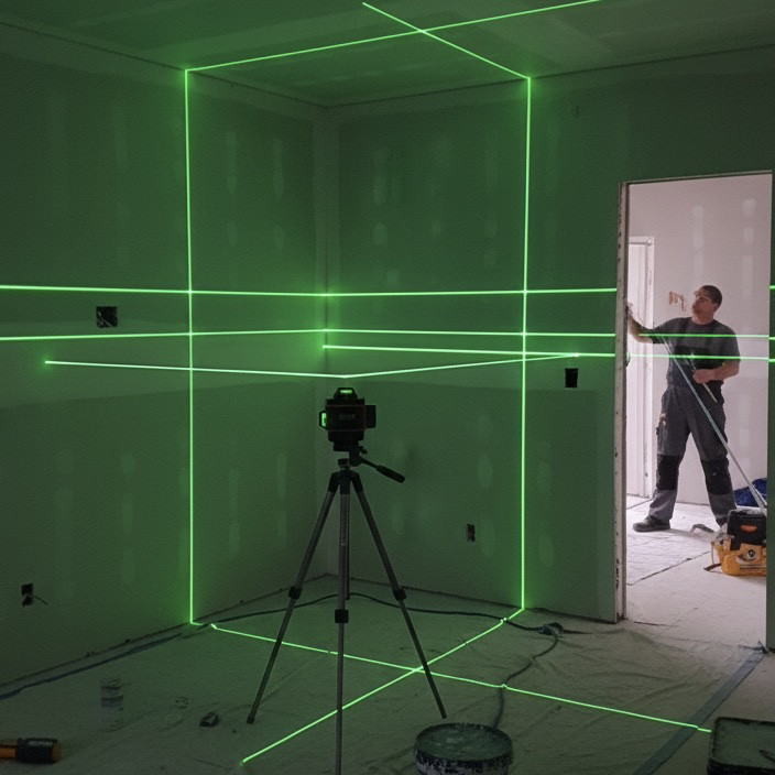 Лазерний рівень HILDA, 16 ліній, 4D-рівень самонівелюючий 360 градусів, фото 1